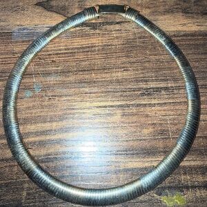 Elegant Silver and Gold Choker Necklace